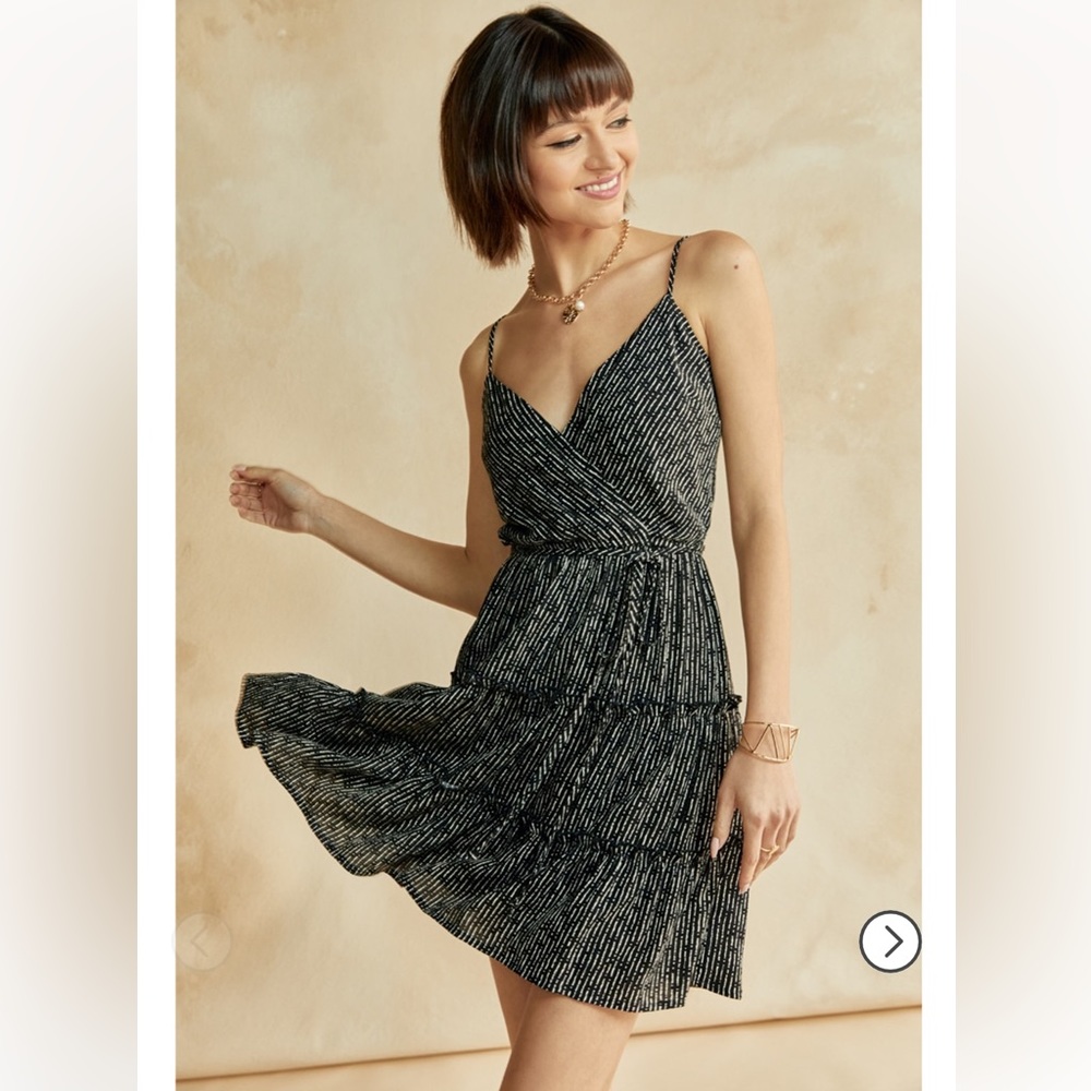 Lenay Abstract Surplice Mini Dress